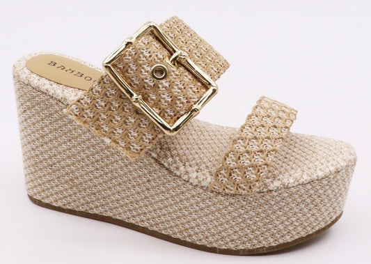Natural Raffia Be The Sunshine Wedge Sandals