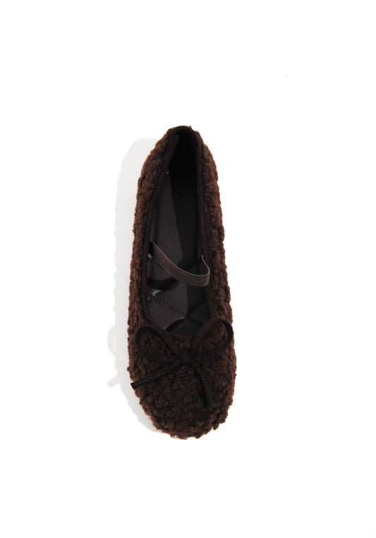 Brown Teddy Belle Ballet Flats