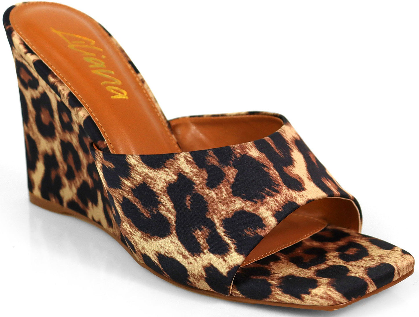 Leopard Print Step Up Sister Wedge Sandals