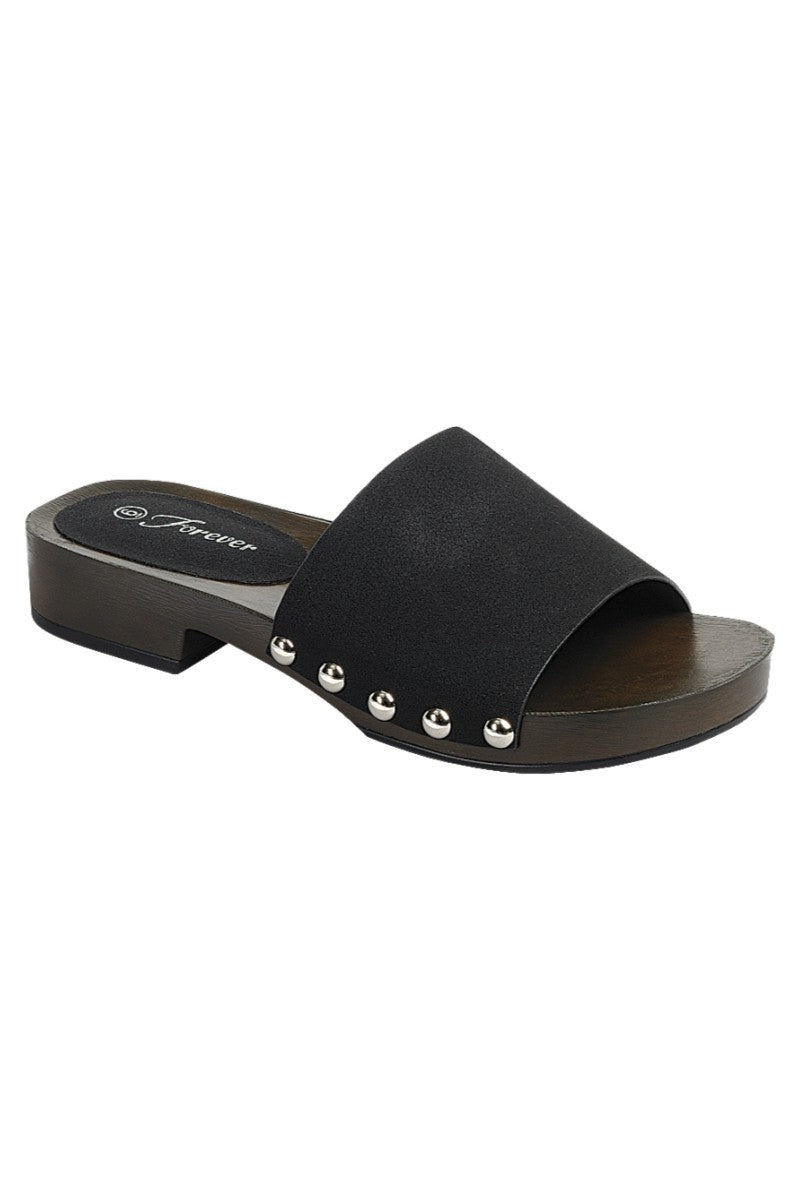 Black Soho Stud Slide Sandals