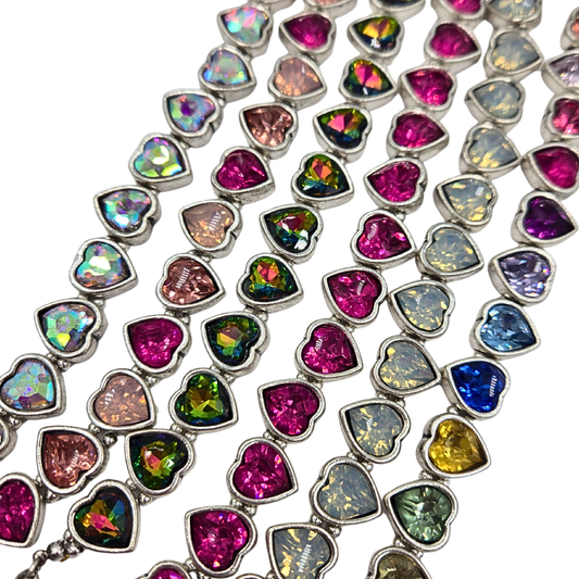 Rhinestone Love Necklace in Silver (6 colors)