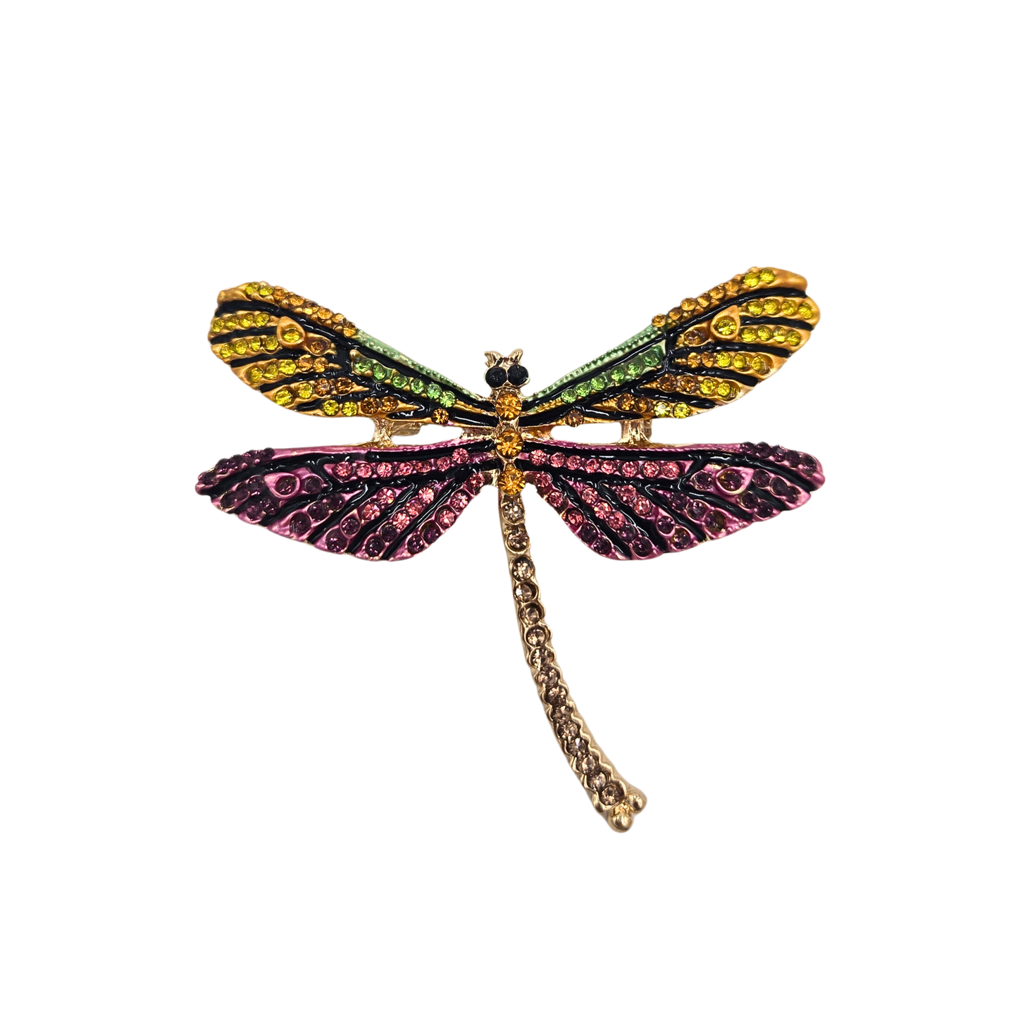 Dragon Fly Jeweled Butterfly Brooch