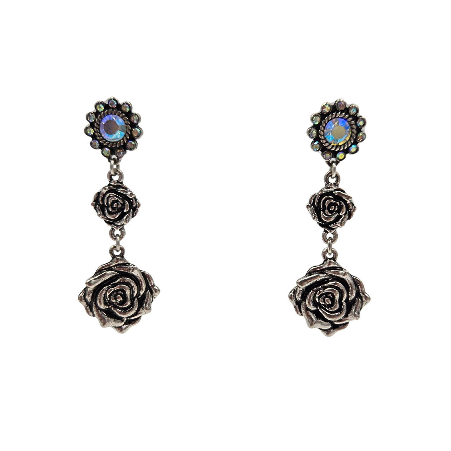 Desert Rose & Iridescent Jewel Earrings