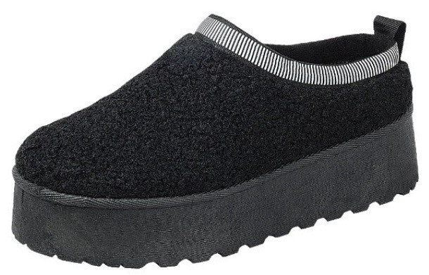 Black Cozy Up Platform Shoes