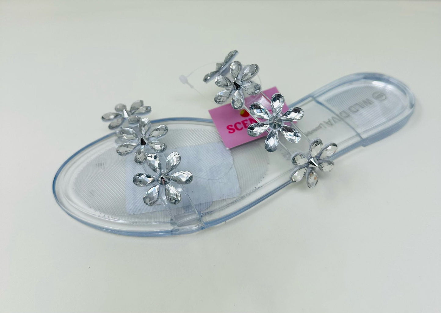 Clear Crystal Bloom Sandals