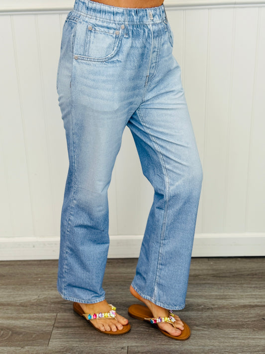 Dear Scarlett Light Denim Illusion Straight Leg Pants (Reg. and Plus)