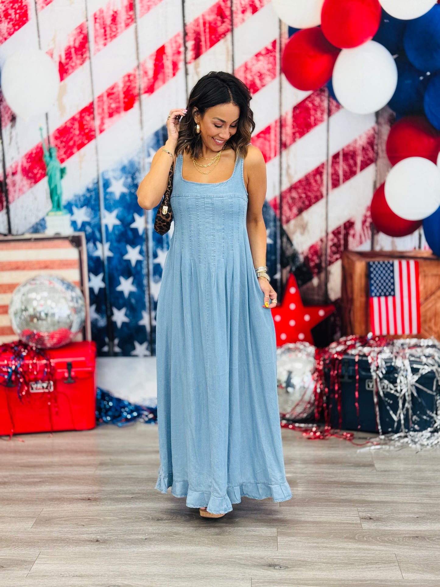 Denim Sleeveless Maxi Dress (Reg.)