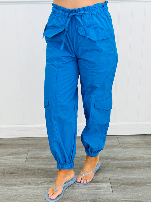 Blue Cargo Parachute Pants (Reg.)