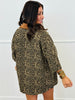 Mocha Leopard Contrast Collar Shirt (Reg & Plus)