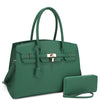 Textured Satchel Handbag with Wallet (5 colors)