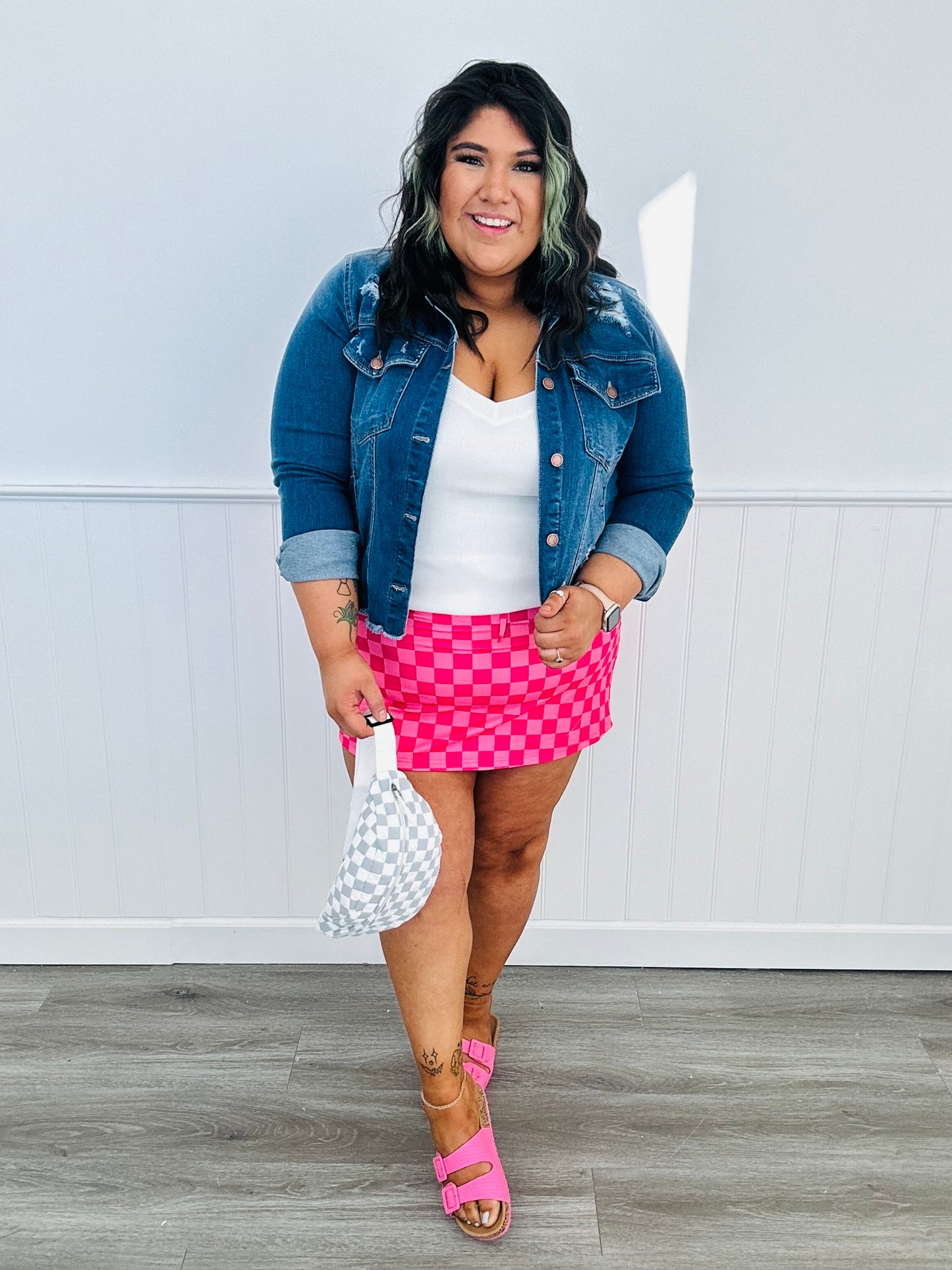 Pink Checked Out Skort (Reg & Plus)