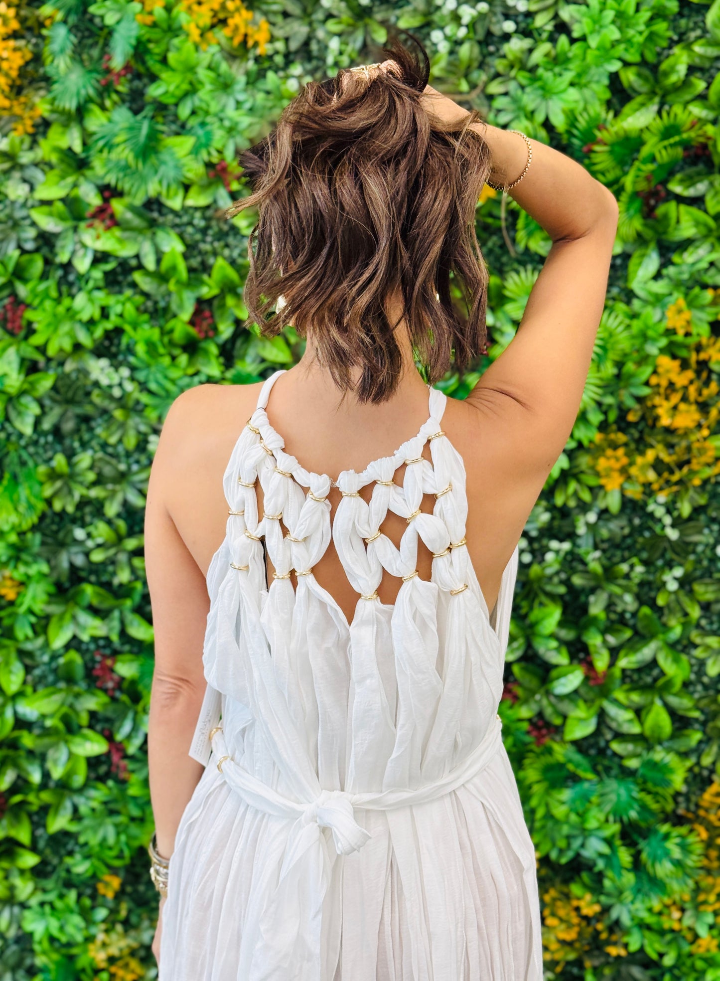 Golden Goddess White Midi Dress (Reg.)