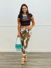 White Coco Animal Print Twill Pants (Reg.)
