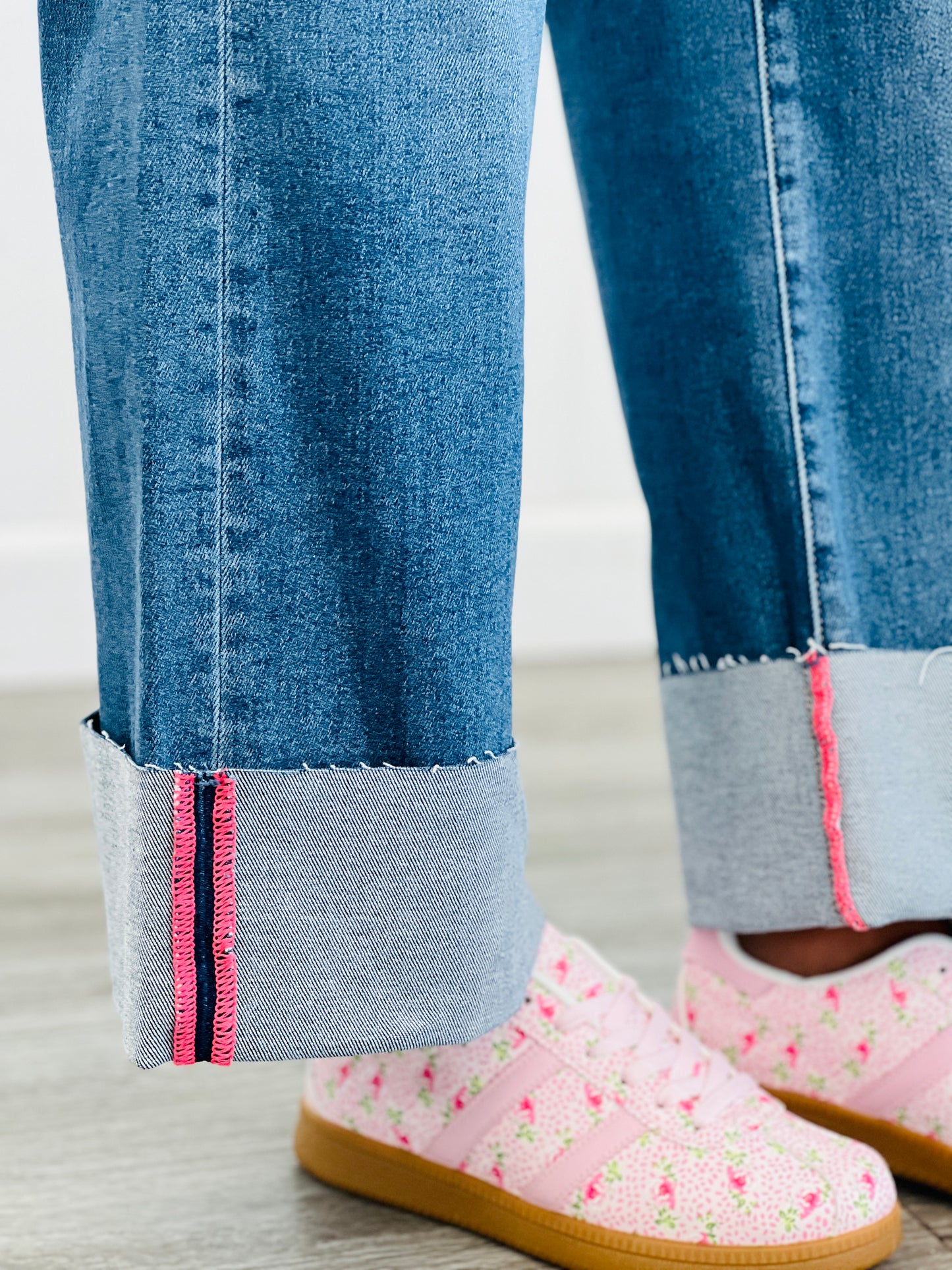 Risen Cuffed Up Wide Leg Jeans (Reg & Plus)