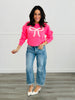 Pink Lace Bow Sweatshirt (Reg. and Plus)