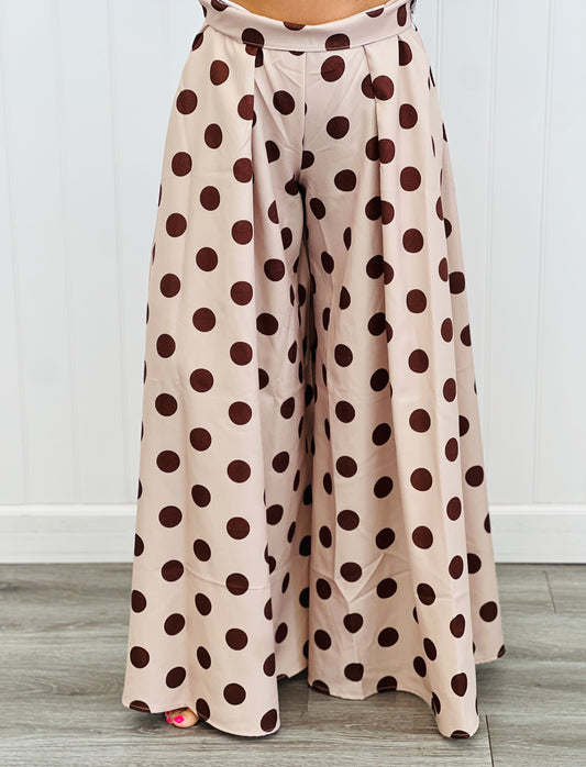Polka Dot Pleated Palazzo Pants (Reg.)