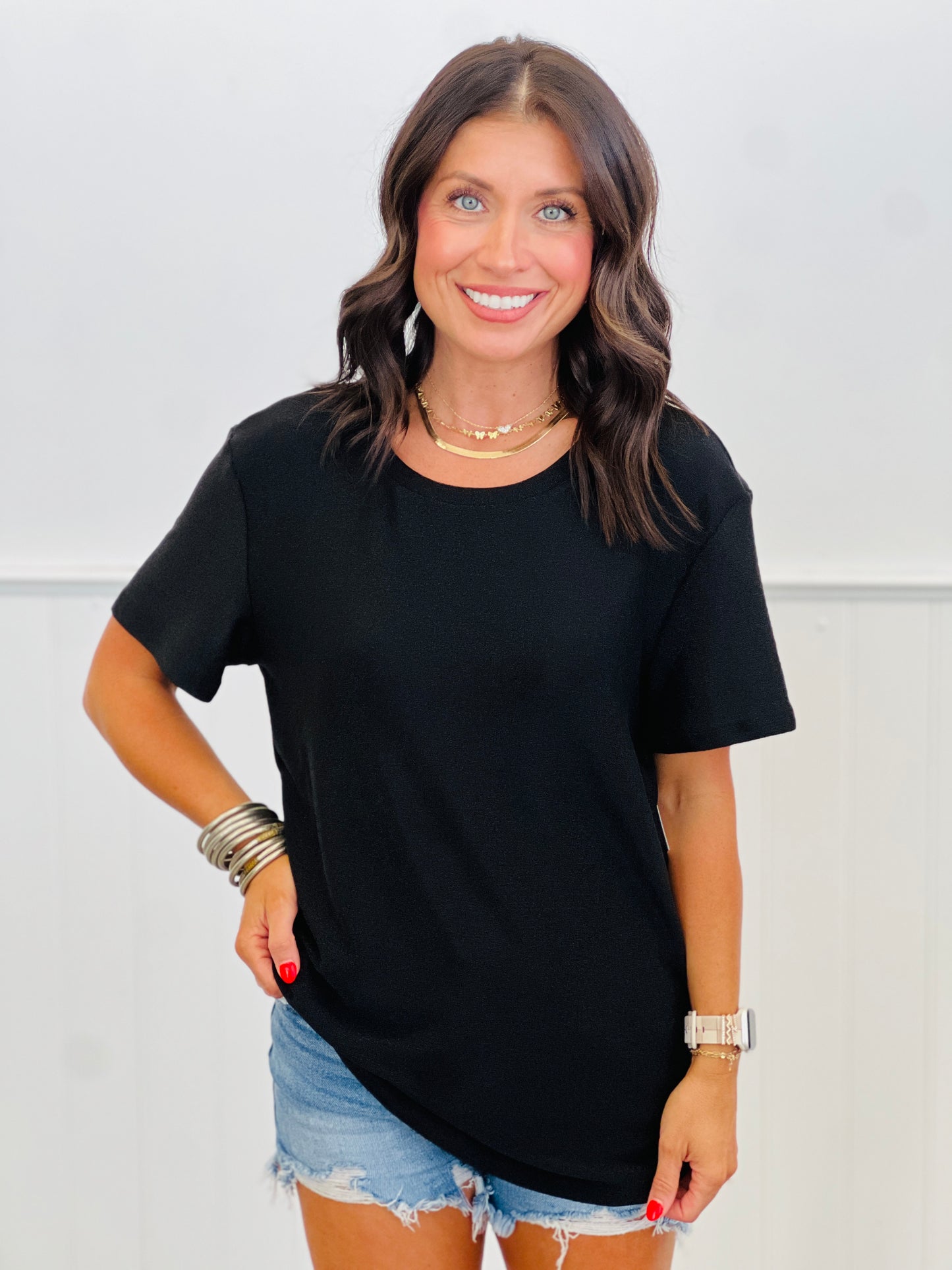 Sparkly Lurex Tunic Top (Reg. & Plus)- 3 Colors