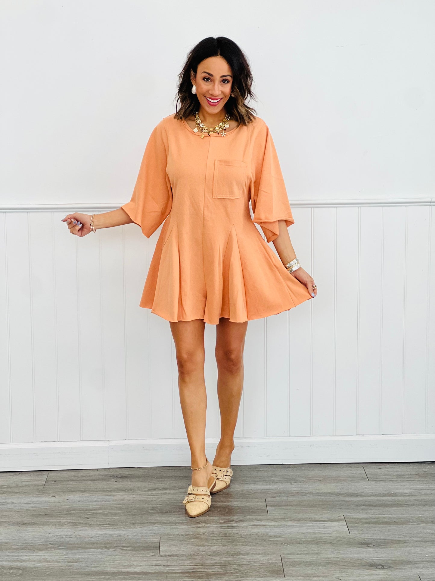 Short Sleeve Jersey Mini Dress (Reg.)- 4 Colors