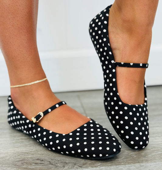 Black Polka Dot Graceful Moments Flats