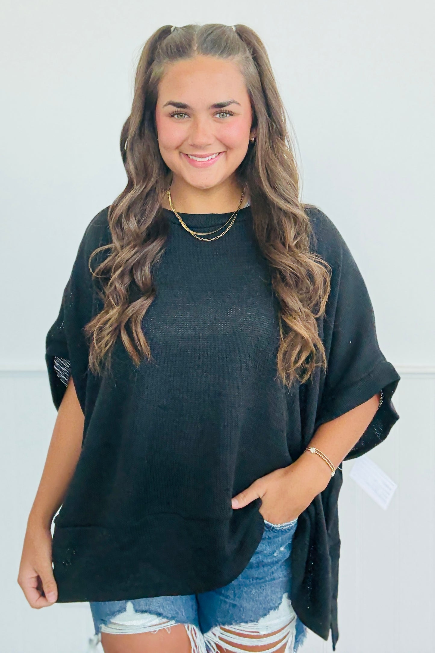 Dear Scarlett Flowy Fit Poncho Top (Reg. and Plus) - 5 Colors