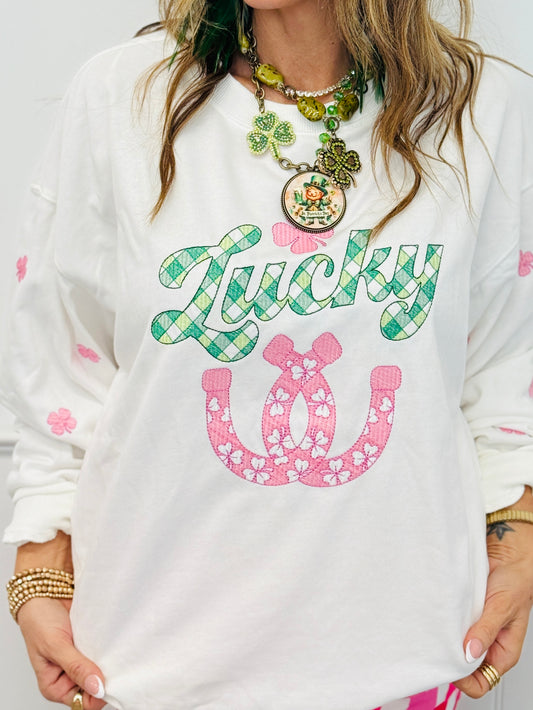 Embroidered Lucky Clover Sweatshirt (Reg.)