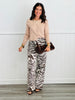 Dark Brown Zebra Print Pants (Reg.)