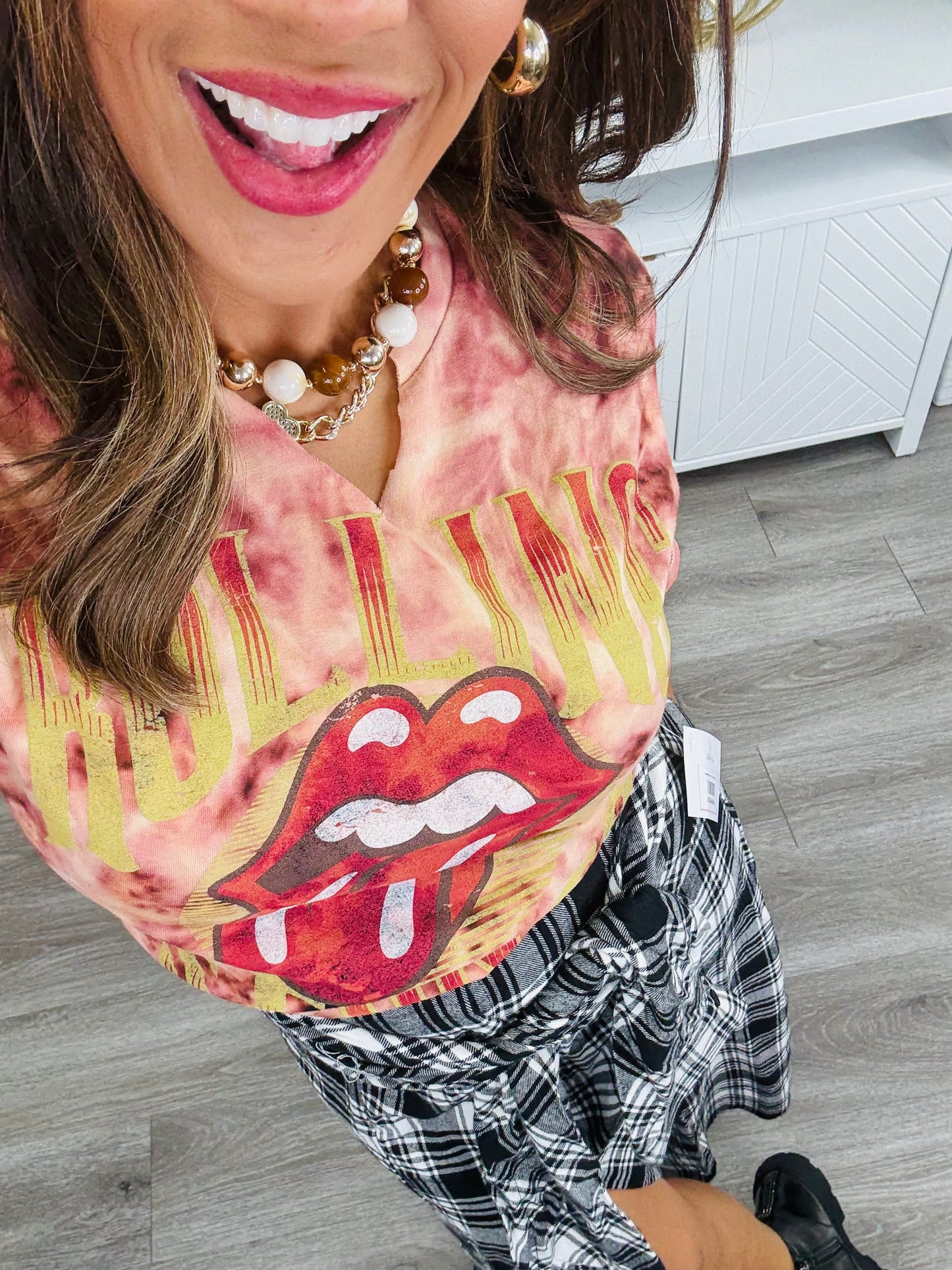 Rolling Stones Bleached Graphic Tee (Reg. and Plus)
