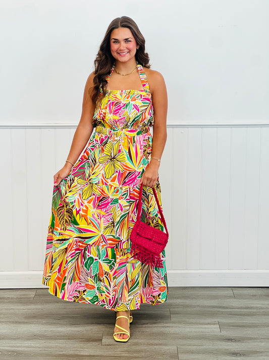 Tropical  Commotion Maxi Sundress (Reg & Plus)