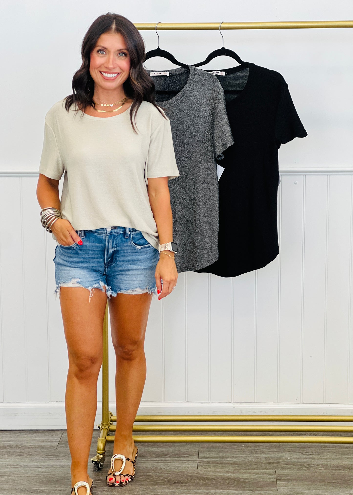 Sparkly Lurex Tunic Top (Reg. & Plus)- 3 Colors