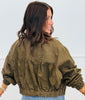 Dark Brown Polka Dot Bomber Jacket (Reg & Plus)