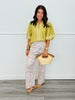 Blush Floral Print Wide Leg Pants (Reg.)