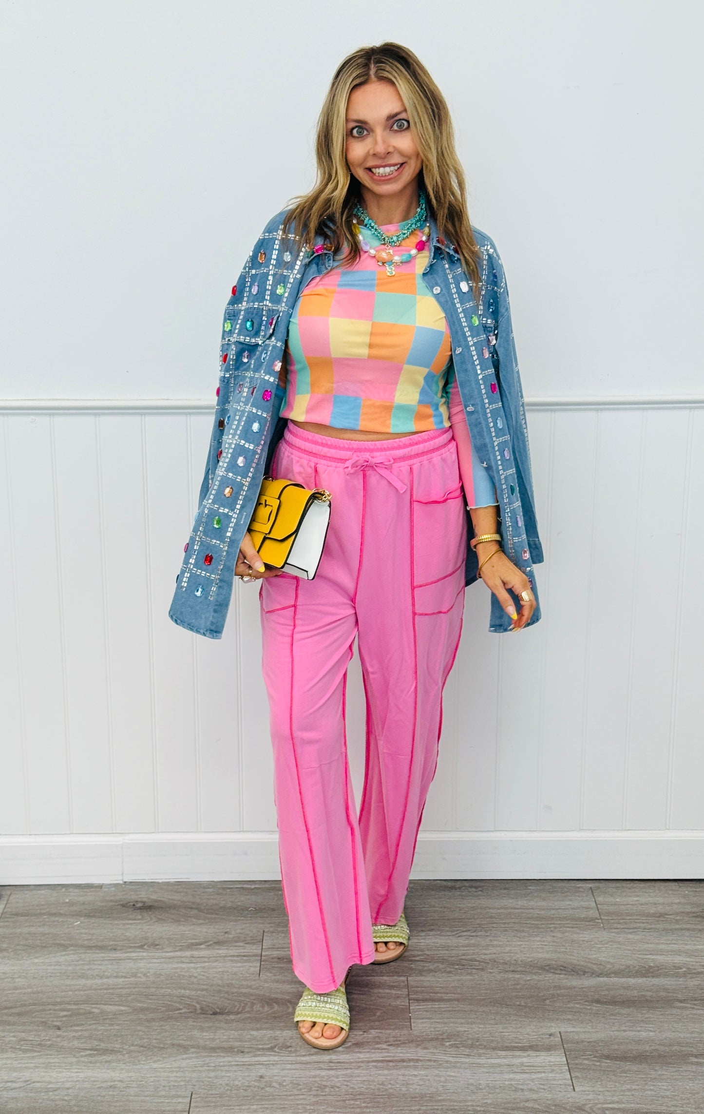 Checkered Mesh LS Top (Reg & Plus)