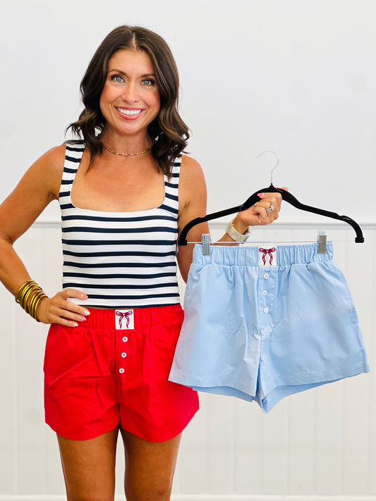 Bow Detail Boxy Shorts (Reg.)-2 Colors