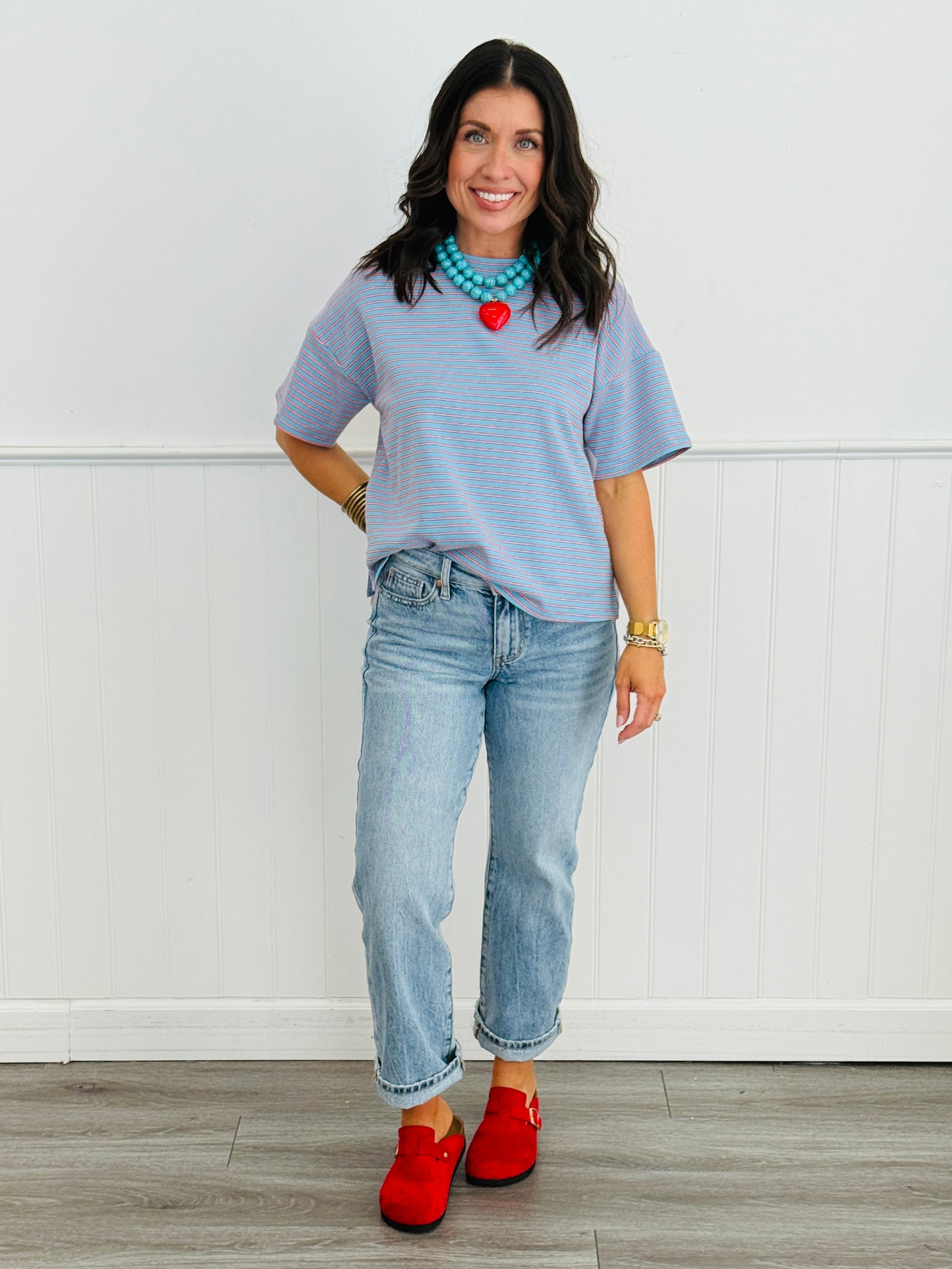 Sky Blue Striped Tee (Reg.)