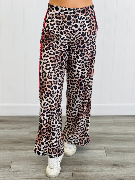 Leopard Red Side Stripe Pants (Reg. and Plus)