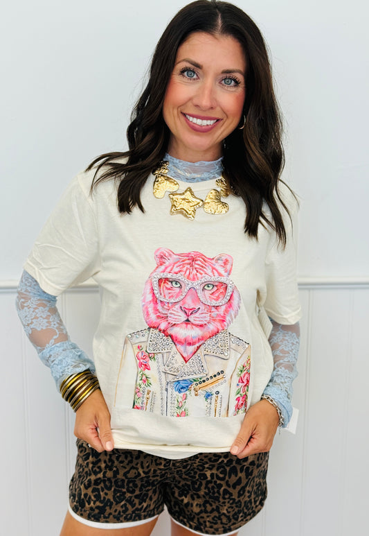 Pink Bling Tiger Graphic Tee (Reg. and Plus)