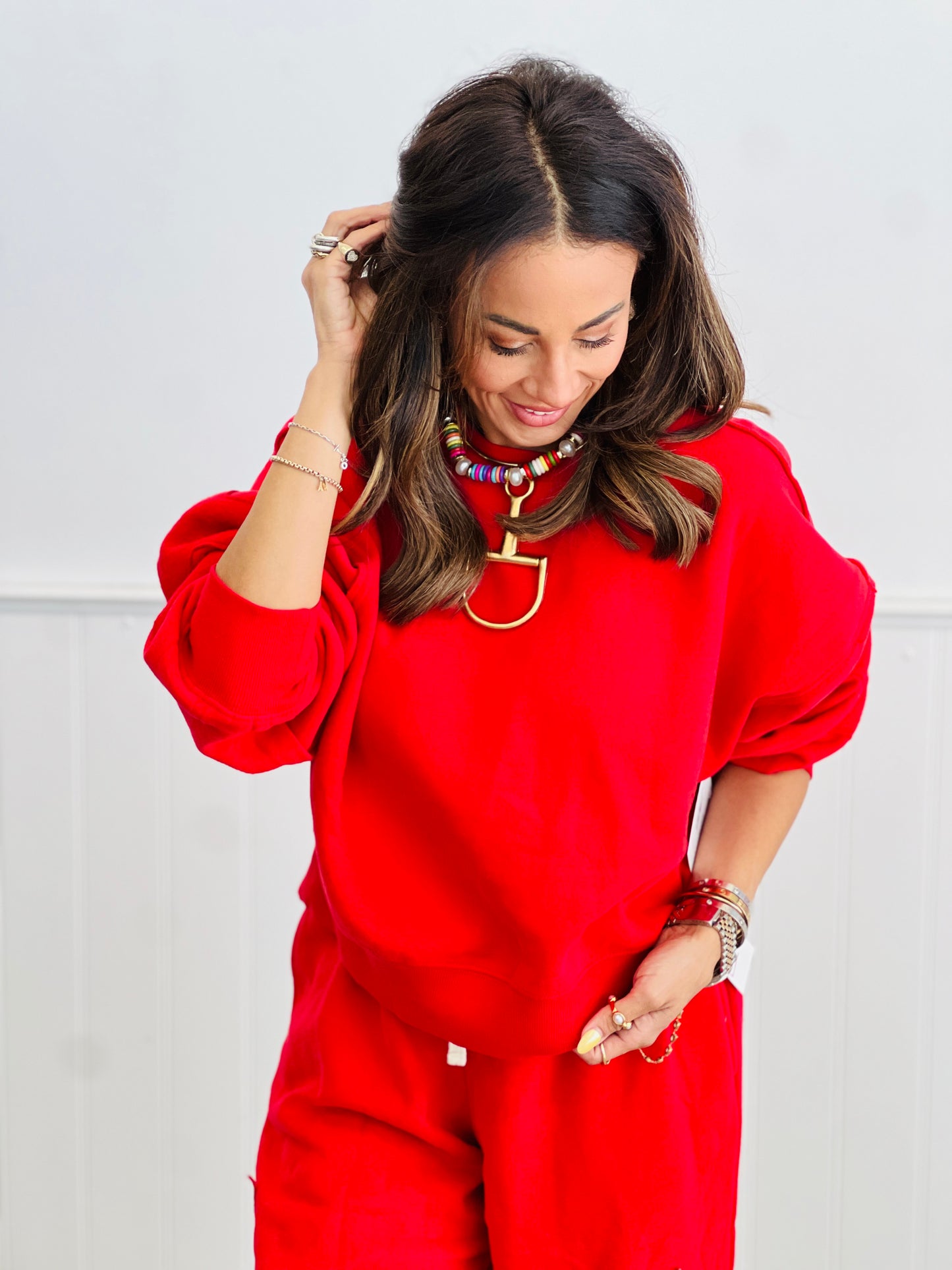 Star Patch Oversized Sweatshirt (Reg.)-2 Colors