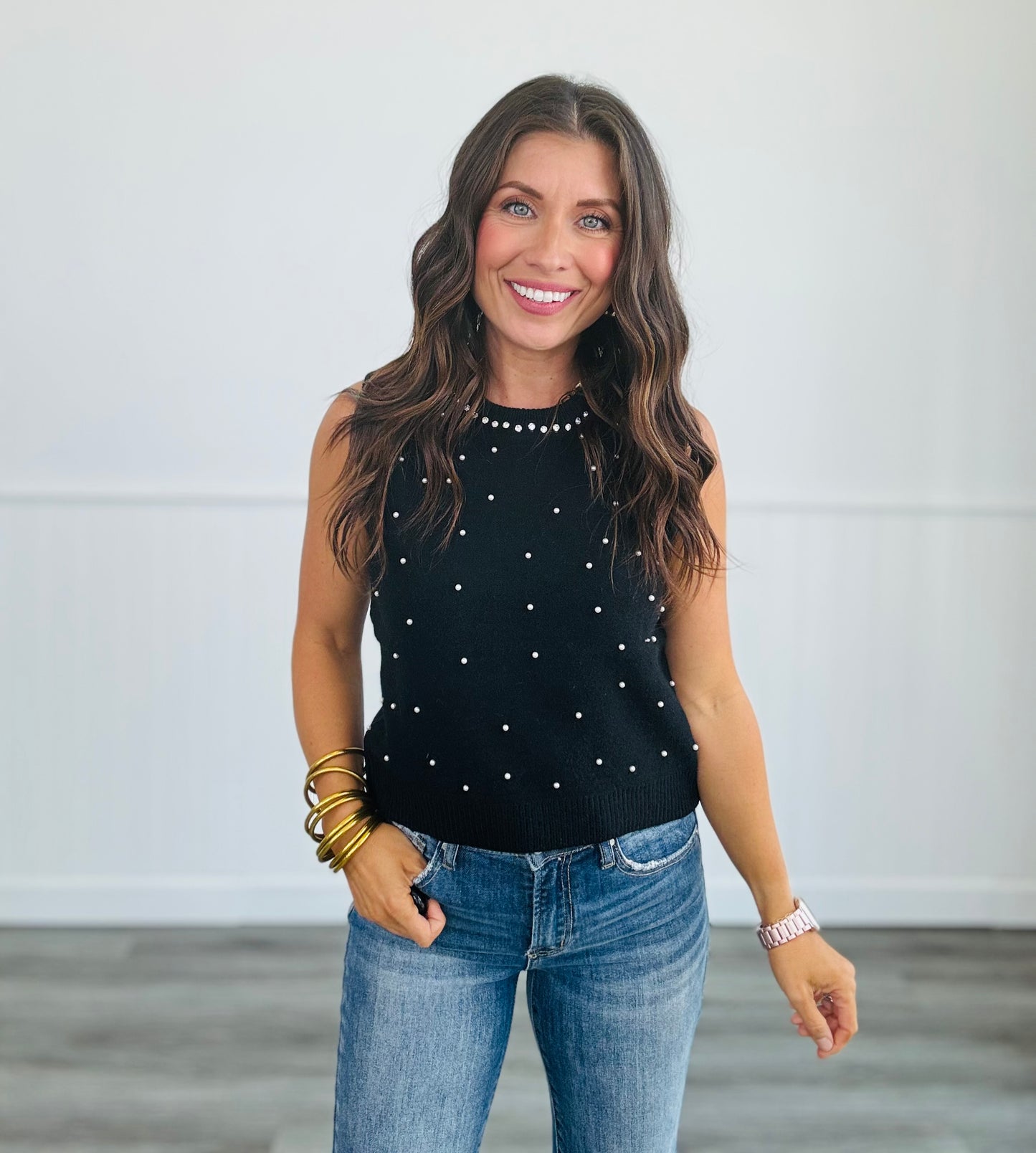 Black Dazzle Sweater Top (Reg)