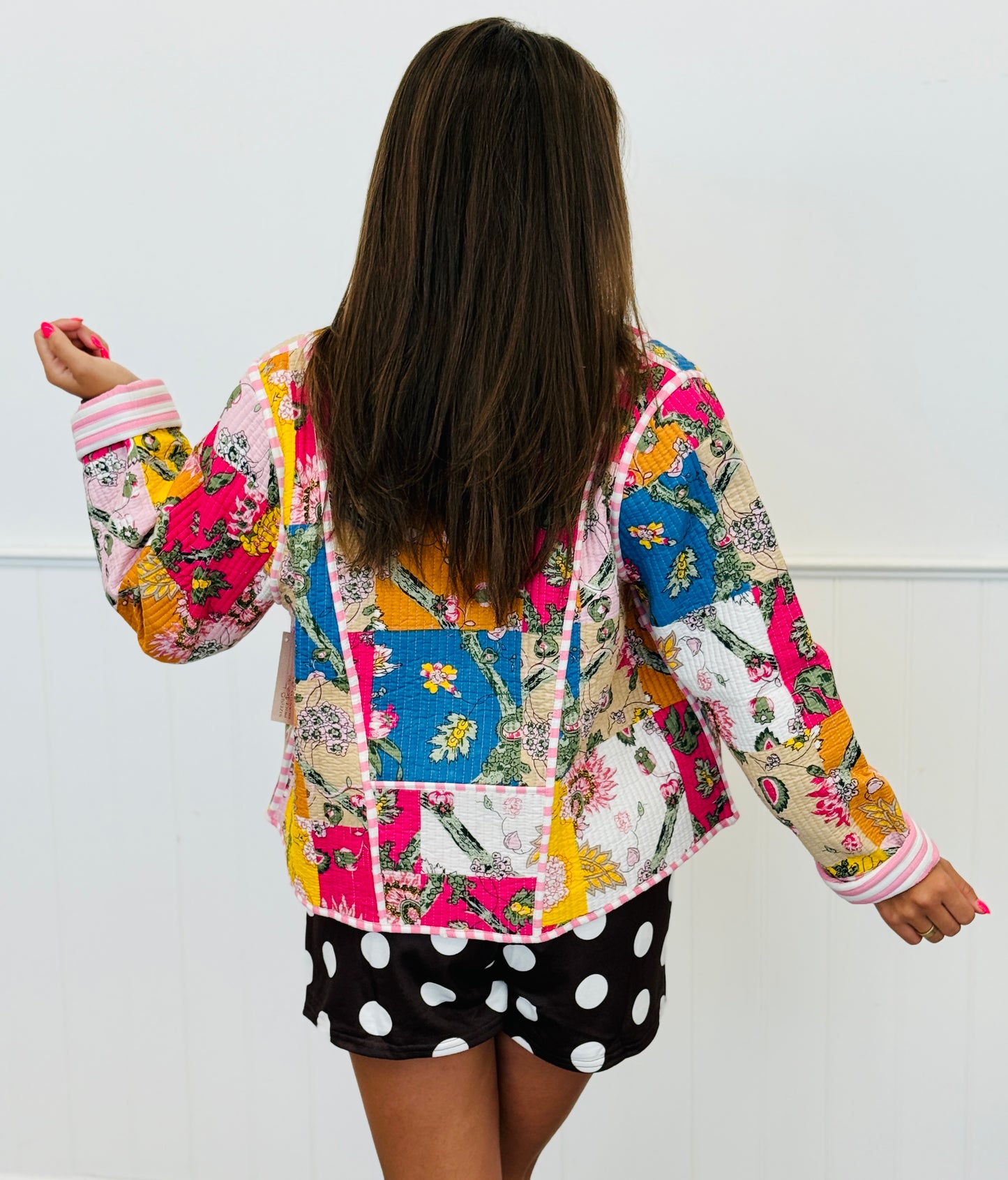 POL Almond Multi Mixed Print Quilted Jacket (Reg.)