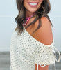 Cream/Black Polka Dot One Shoulder Top (Reg.)