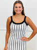 White/Black Stripe Sleeveless Maxi Dress (Reg.)
