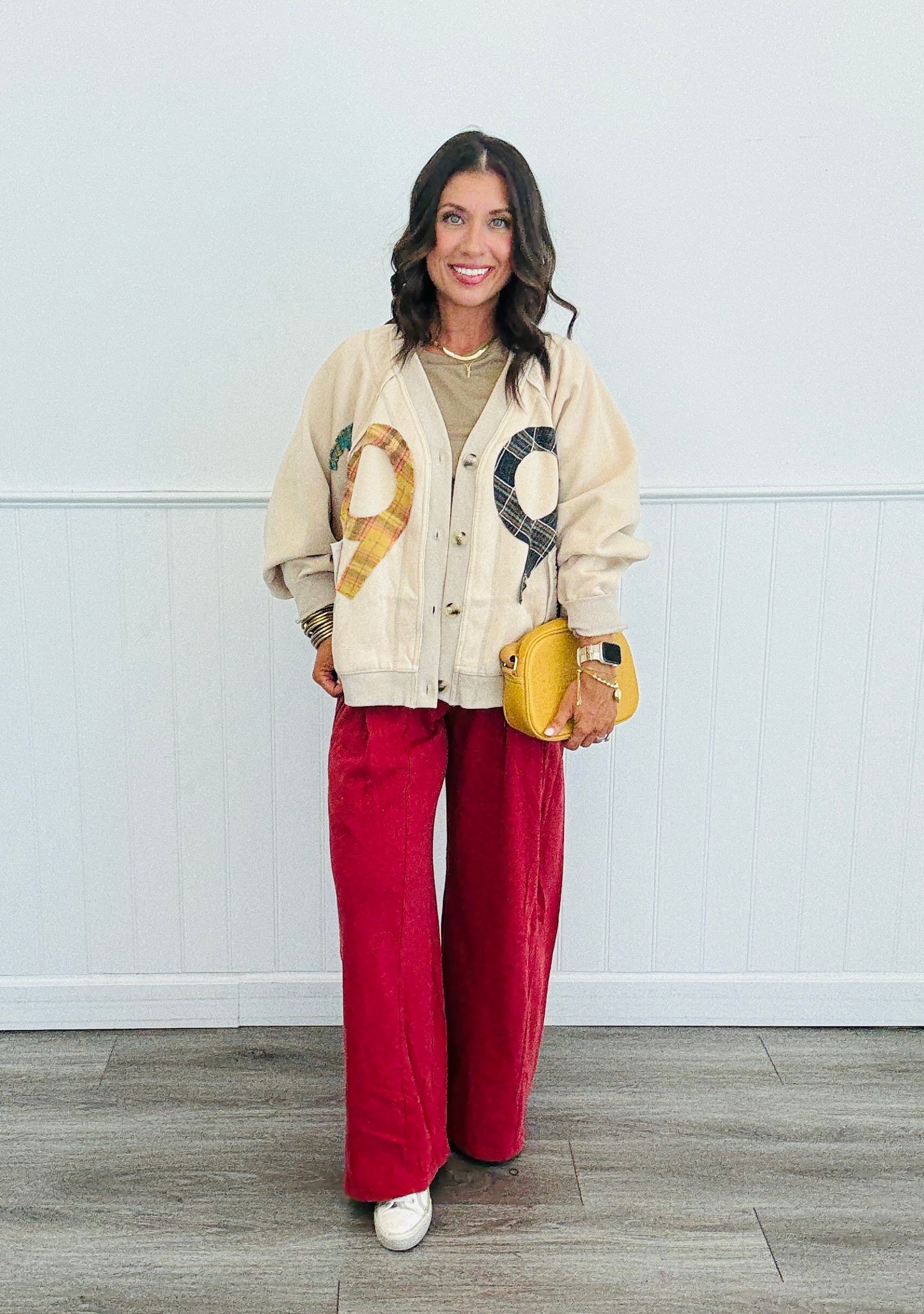 Wine High Waisted Wide Leg Pants (Reg. and Plus)
