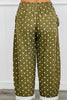 Denim Polka Dot Print Barrel Pants (Reg. and Plus) - 3 Colors