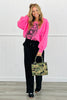 WR x Queen Of Sparkles Pink/Black Logo Card Sweatshirt (Reg. and Plus)