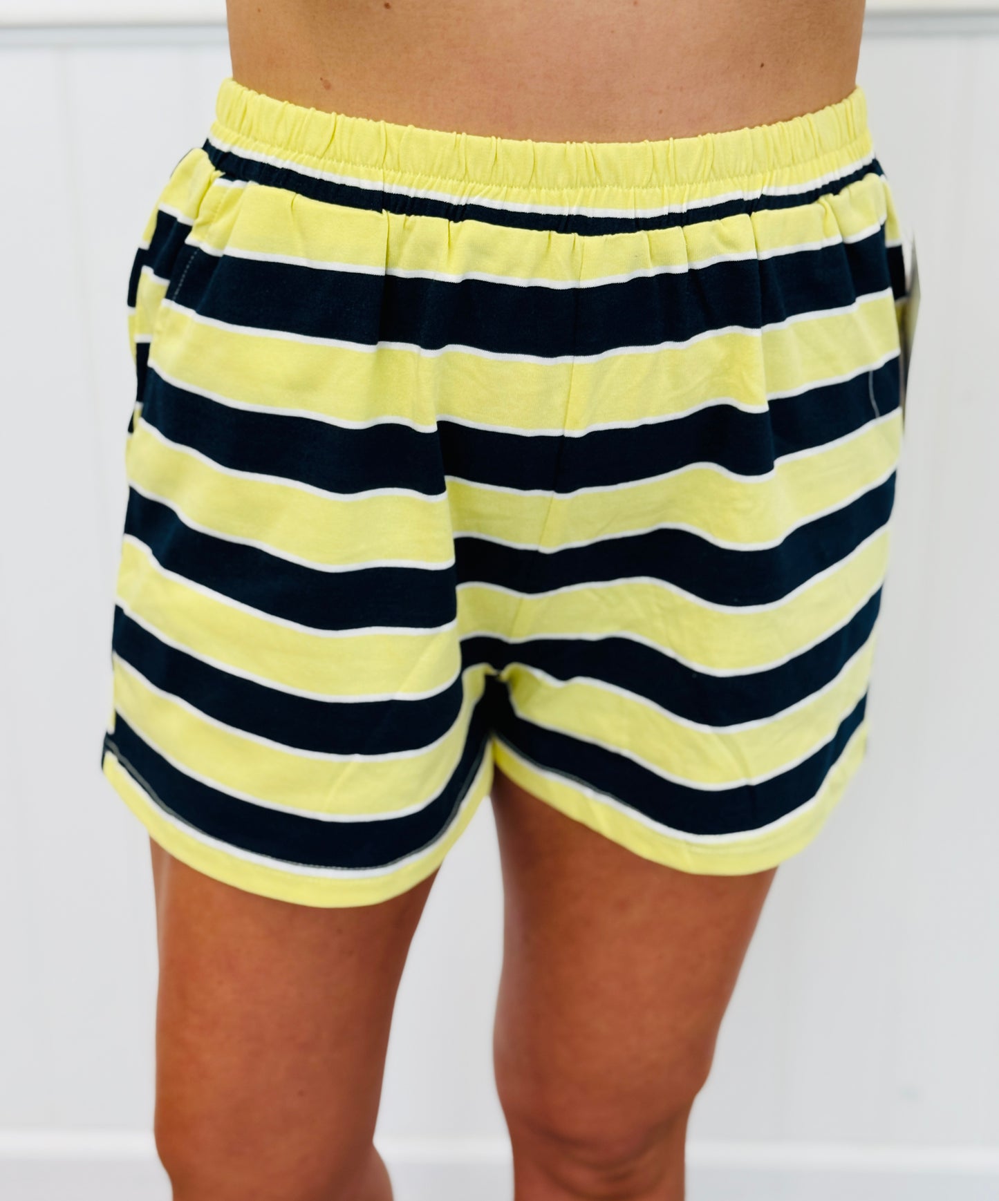 Lemon Striped Pocket Shorts (Reg.)
