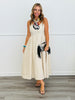 Beige Strappy Midi Dress (Reg. and Plus)