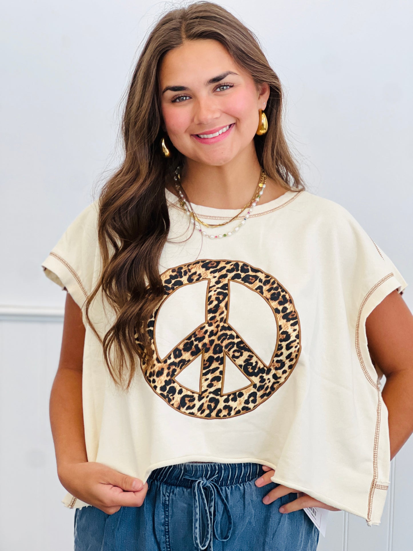 Morning Oat Peace Sign Open Back Top (Reg.)