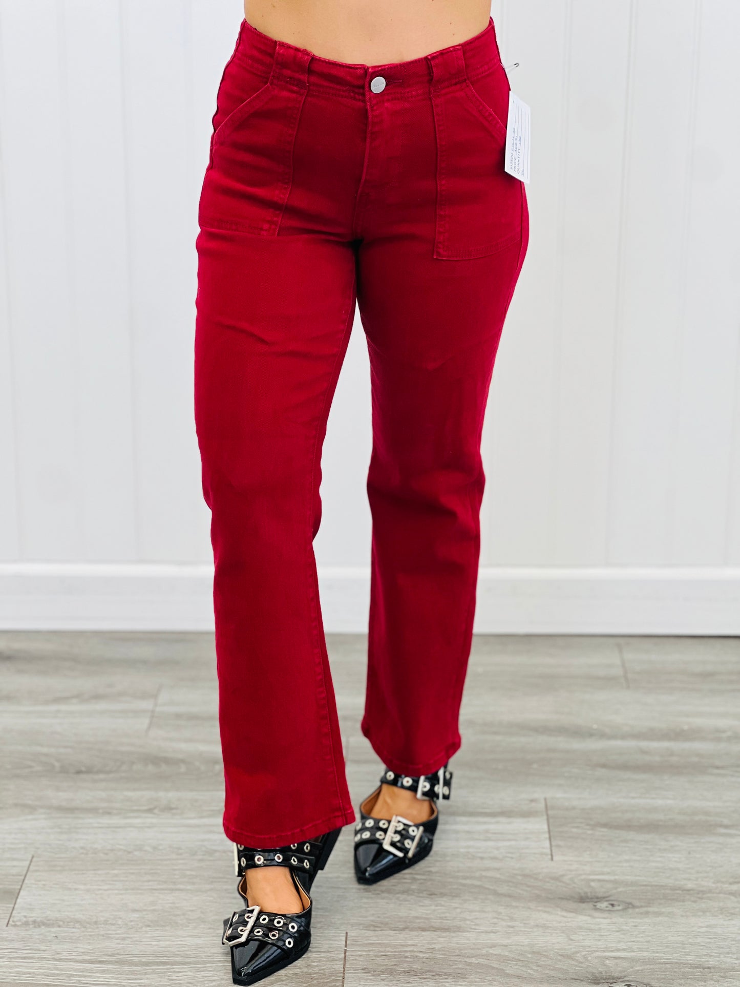 Risen Wine-d Down Patch Pockets Pants Jeans (Reg & Plus)