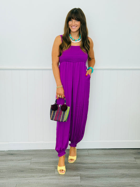 Viola Smocked Balloon Leg Jumpsuit (Reg.)