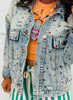 Light Denim Multi Rhinestones & Studs Jacket (Reg.)